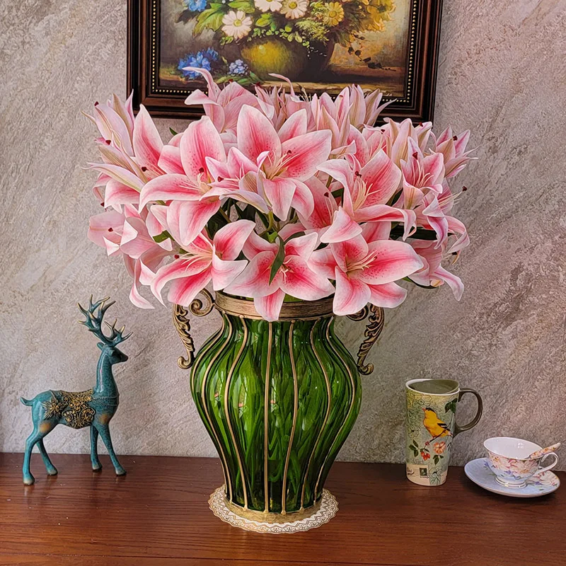 "Green Glass Flowers Vases Nordic Terrarium Girls Transparent Design