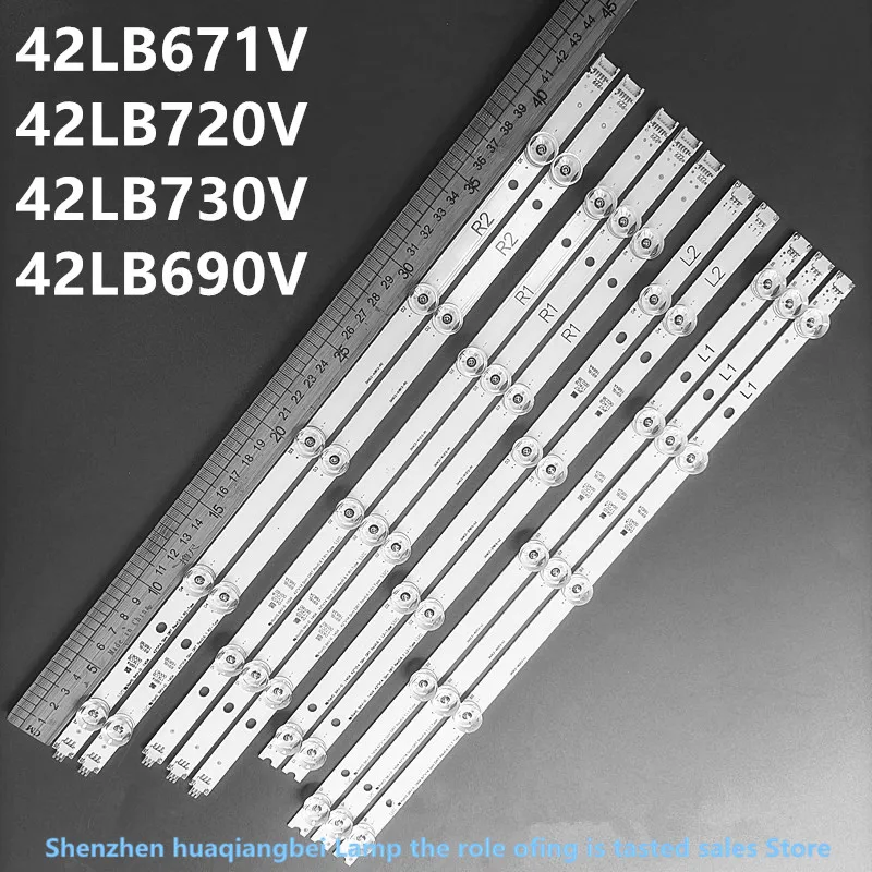 

Светодиодная лента для телевизора LG 42 дюйма 6916L-1683B 6916L-1685B 6916L-1682A 42LB671V 42LB720V 42LB730V 42LB690V 5 + 4 светодиода 812 мм 3 в 100% Новинка