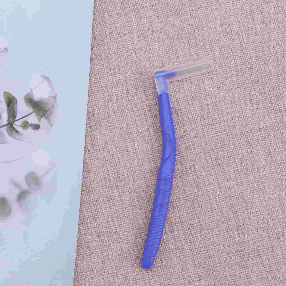 

10 Pcs 08mm Purple L Shaped Interdental Brush Toothbrushes Dental Oral Care Brushes