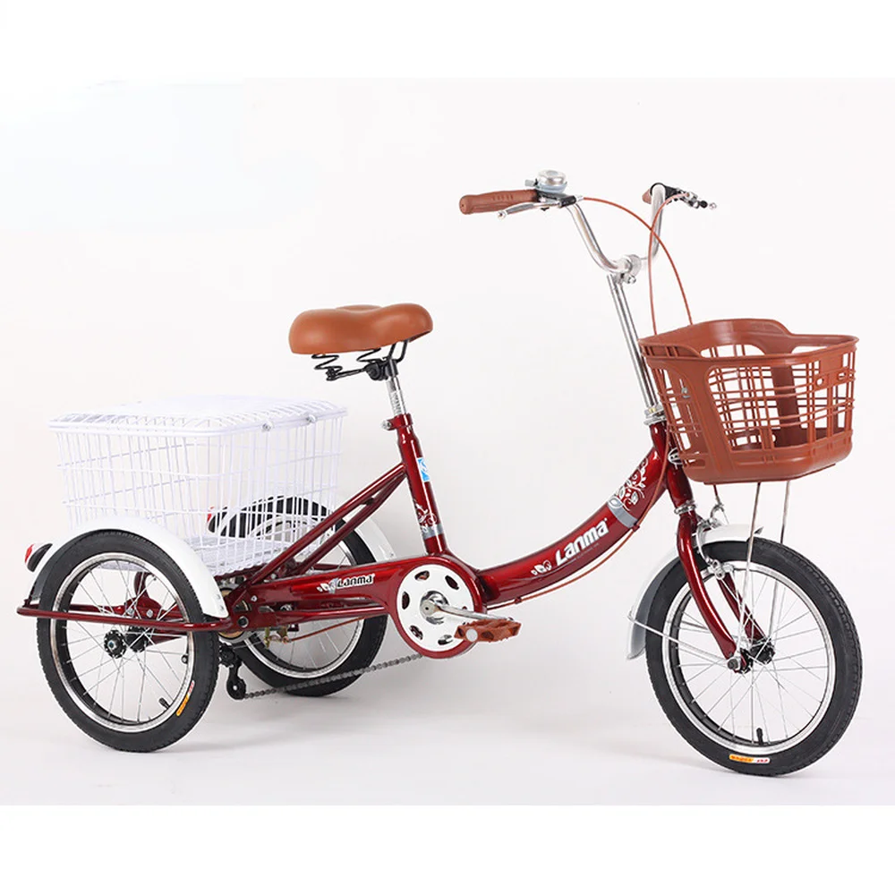 16 inch elderly tricycle adult pedal tricycle with frame loa