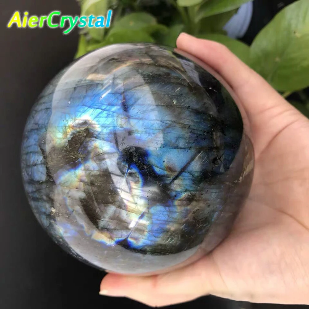 Natural Crystal Labradorite Ball Reiki Healing Quartz Massage Polished  Exquisite Moonstone Ore Souvenirs Sphere Ball Room Decor