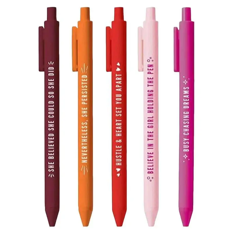 

Motivational Pens 5 Pieces Ballpoint Pens For Office Click Pens Office Inspirational Stylus Pen