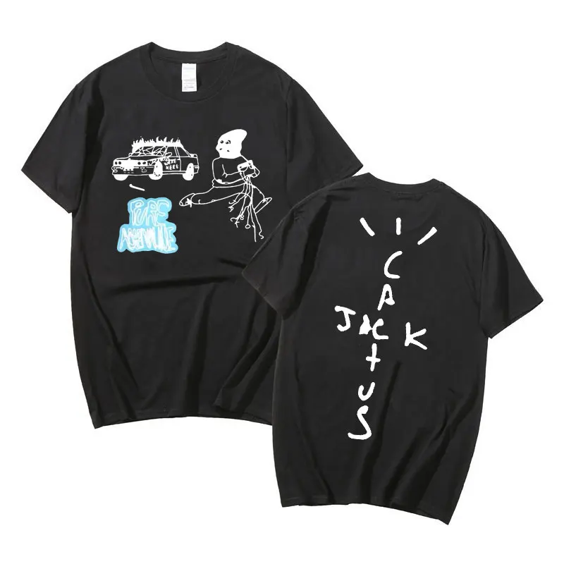 

Cactus Jack Tshirt Tops Mob Travis Scott Oversized Hip Hop Men Women Fitted T-shirts Boys Fashion Casual Loose Tees Short Sleeve