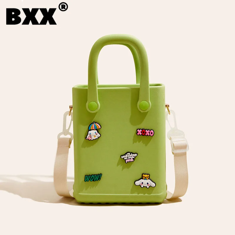 

[BXX] Cute Cartoon Hole Bag Silicone Bucket Bag Women's 2023 Fashion New Casual Niche Novelty Handbag Female Trendy 8CY716