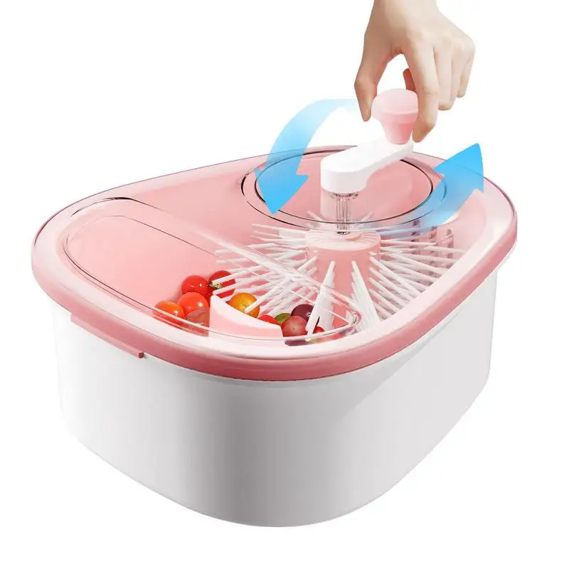 

Colander Bowls For Washing Fruit 720 Degree Scrubbing Spinner Colander Vegetable Rotating Drain BasketColander Salad Spinner
