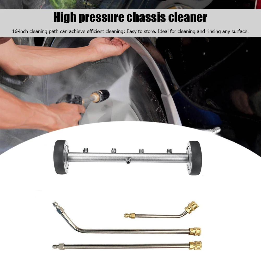 

16 inch Pressure Washer Undercarriage Cleaner Under Car Water Broom with 3 Wands Automobile Interior Decoration Parts