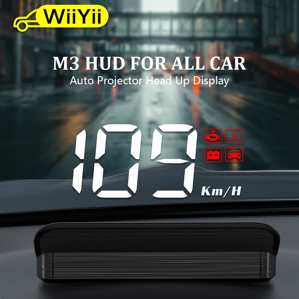 wiiyii m3 hud head up display obd2 trip computer speed projector obd2 auto on board computer fuel mileage alarm car accessories free global shipping