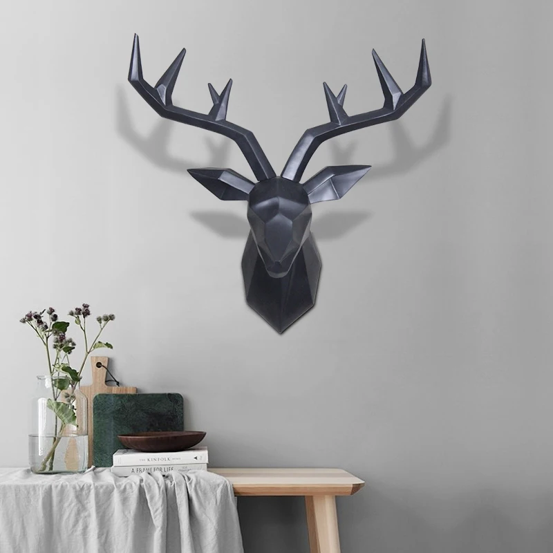 

Deer Head Decoration Wall Hanging Nordic Style Animal Head Living Room Restaurant Clothing Store Wall Decorations Pendant