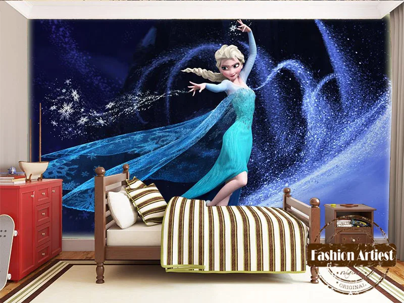 Детские Мультяшные обои на заказ для девочек танцующие фрески Эльза Волшебная