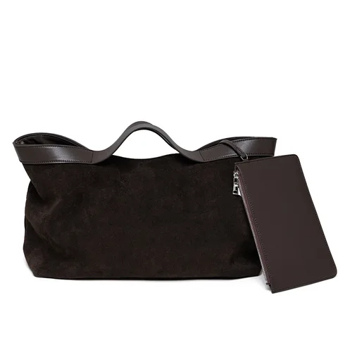 Motingsome, новая замшевая большая сумка-тоут, женская матовая сумка из воловьей кожи, большая сумка для покупок на плечо для боулинга, роскошный дизайн