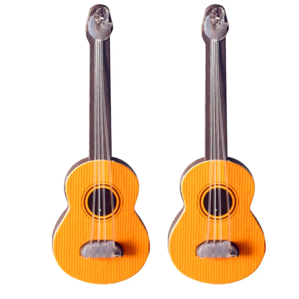 

2Pcs Decorative Guitar Models DIY Landscape Accessories Mini Scene Models