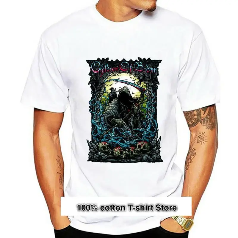 

Camisetas 100% algodón con cuello redondo para hombres, camisa Popular de manga corta, cómoda, de Bodom, color negro