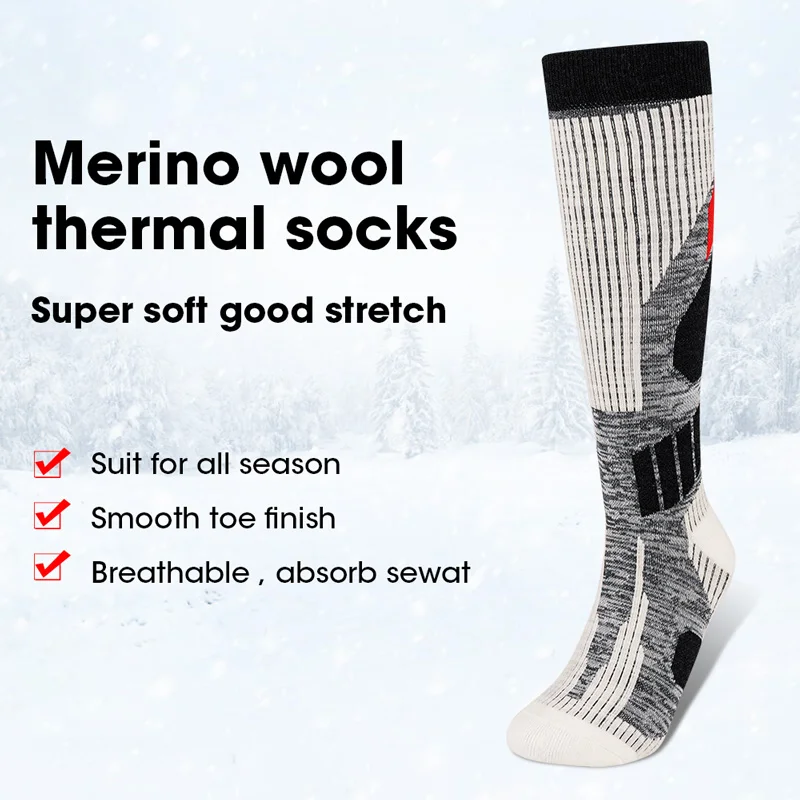 

SAVIOR HEAT Winter Ski Socks Women Men Thermal Warm Feet For Cycling Motorcycles Hiking Merino Wool Breathable Absorb Sweat Hot