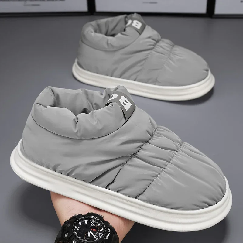 

Men's Slippers New Winter EVA Warm Plush Fashion Home Women's Shoes High-quality Indoor Couple Non-slip Waterproof Cotton Shoes