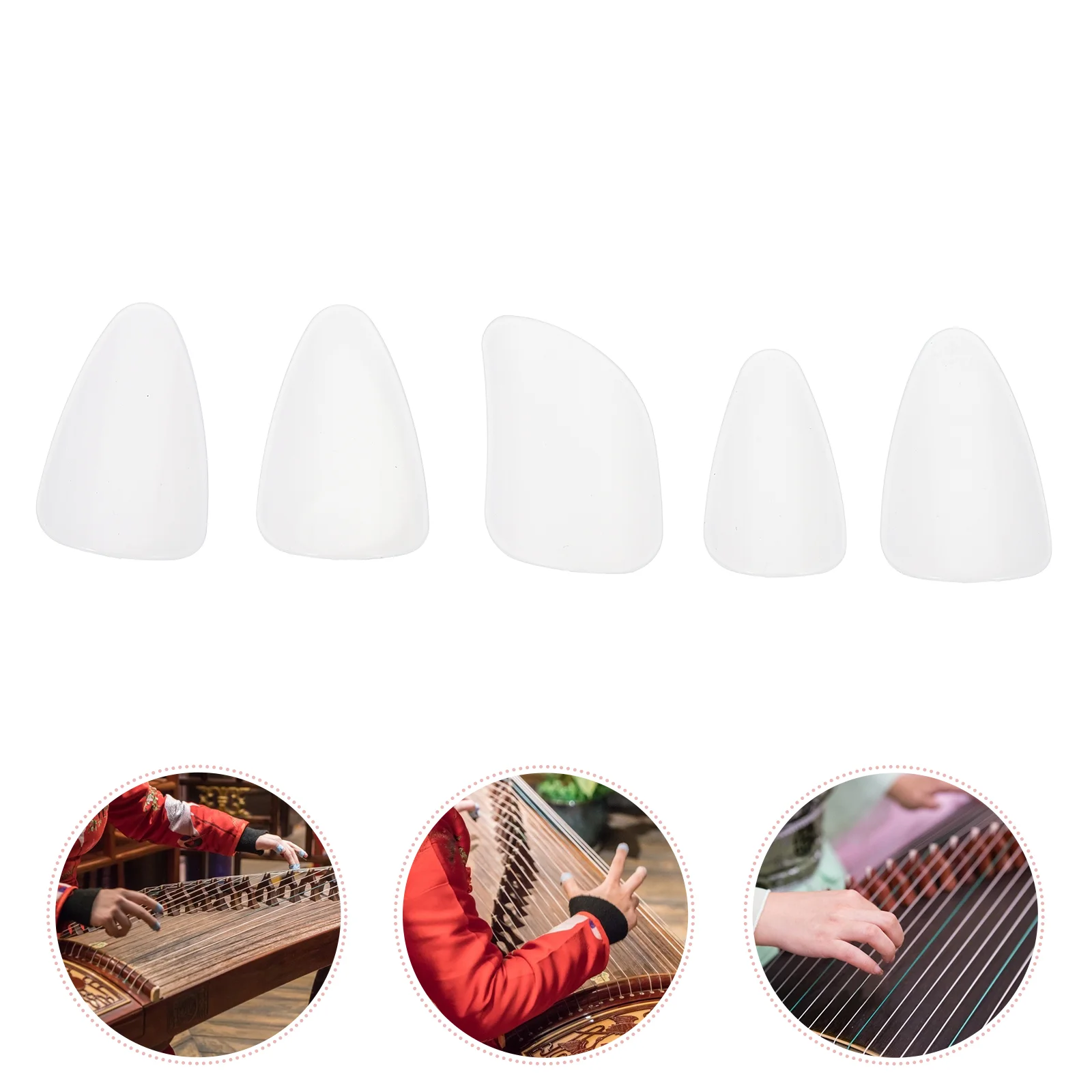 

5 Pcs Pipa Parts Picks Guitar Ukulele Finger Protectors White Instrument Picks Thumb Protector