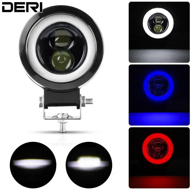 

Светодиодный мотоциклетный светильник 3 дюйма круглый рабочий светильник Точечный светильник Halo Angel Eye 12В 24В для мотоциклов, грузовиков, ква...