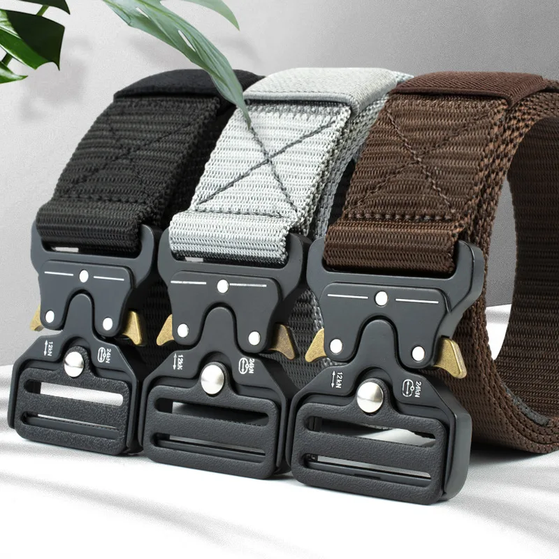 

Ремень мужской Тактический Нейлоновый, уличный Охотничий пояс с многофункциональной пряжкой, брезентовый, с пластиковой пряжкой морской пехоты