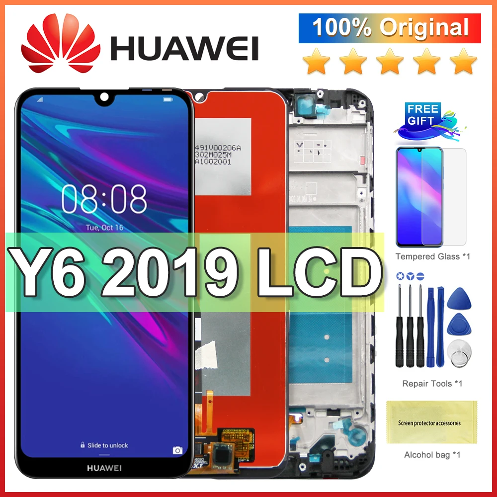 100% протестирован для Huawei Y6 2019 дисплей сенсорный экран оригинальный Huawei Y6 Prime 2019 MRD-LX1F LX1 LX3 LX1N Замена ЖК-дисплея