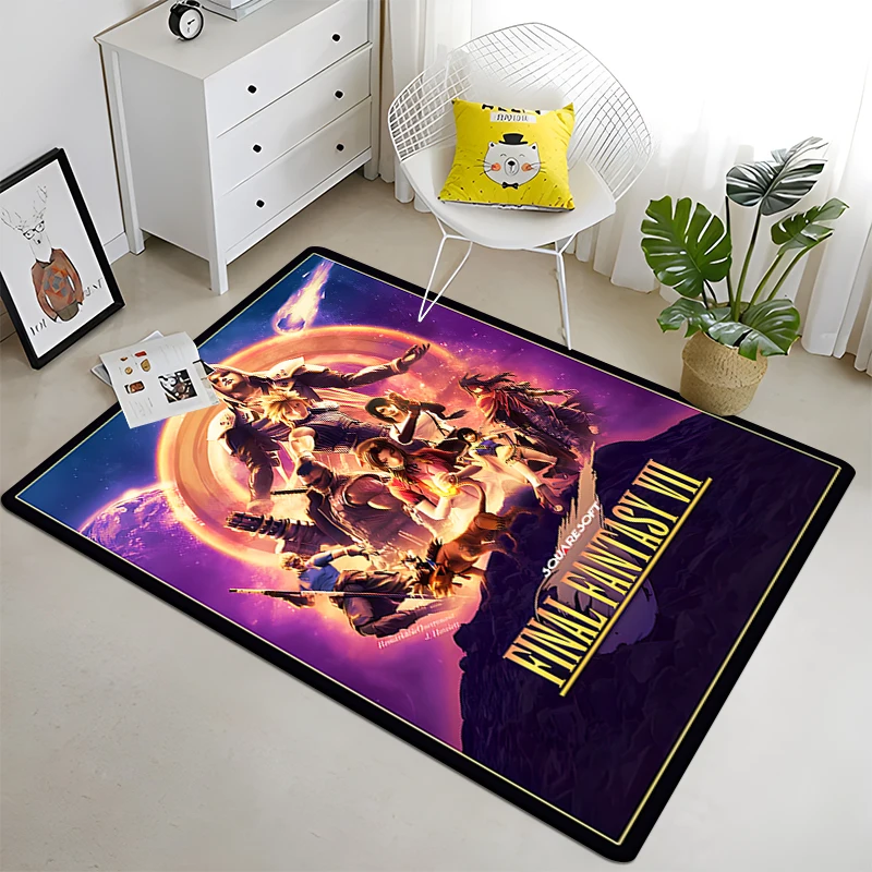 Final Fantasy Carpet Art Printed Living Room Bedroom Children's Rugs Soft Kitchen Area Rug Non-slip Flannel Carpet Floor Mat