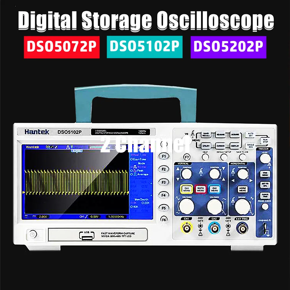 

Osciloscopio Hantek DSO5202P Digital Oscilloscope Portable 200MHz Bandwidth 2 Channels Handheld LCD USB Oscilloscopes Multimetro