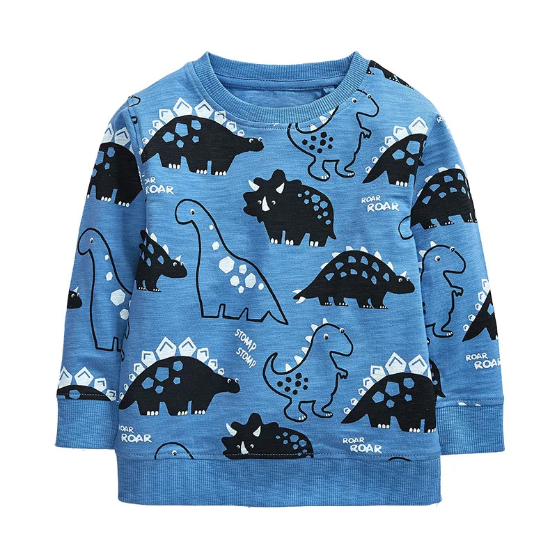 

New Autumn Cotton Children Loose Casual Sweatshirt Baby Boys Girls Pullover Shirts Teenager Kids Dinosaur print Bottoming Tops