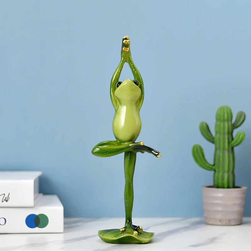 Декор для гостиной комнаты для домашних аксессуаров - модель из смолы животных для йоги, украшений - фигурки лягушек, современные миниатюры для декора на столе.