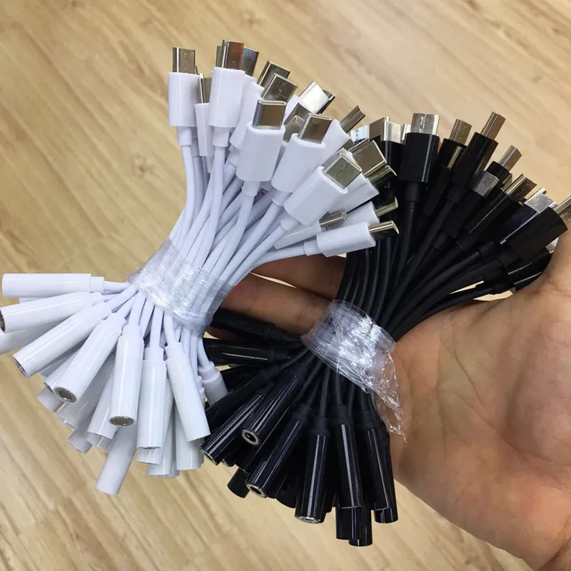 

100PCS Type C To 3.5mm Earphone Cable Adapter Usb 3.1 Type-C Male to 3.5 Aux Audio Female Jack for Huawei Xiaomi All Phones