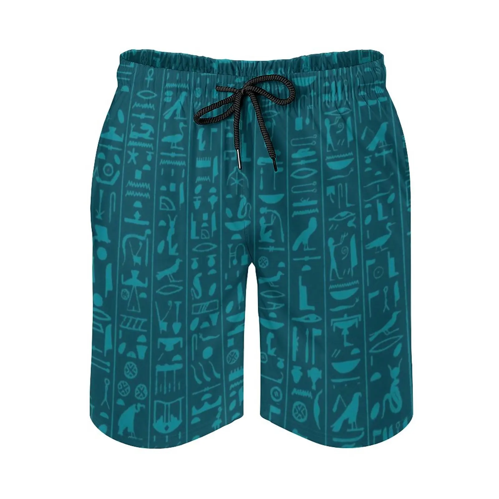 

Hieroglyphics Moonstone Blue Men'S Beach Shorts 3D Printing Loose Surf Board Shorts Beachwear Egypt Egyptian Hieroglyphic