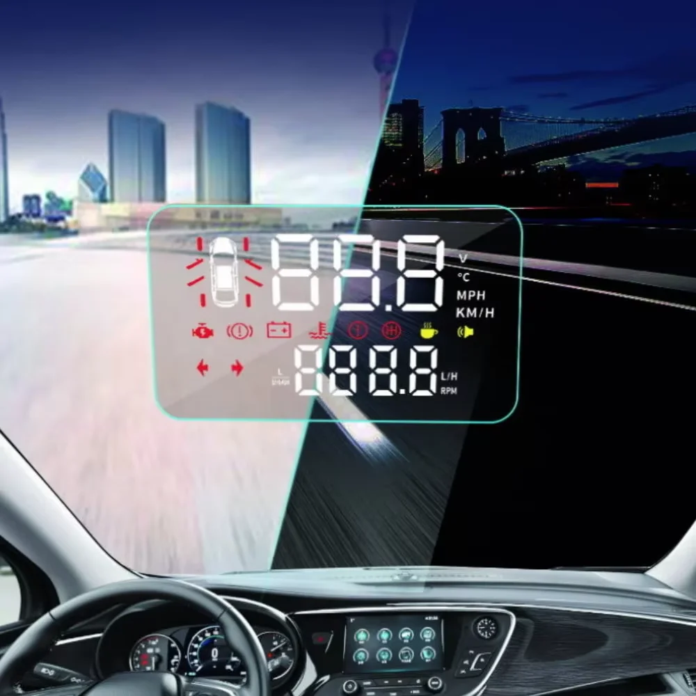 Фото Для Nissan Sentra Sylphy Pulsar 2012-2025: Автомобильный HUD-дисплей (проектор) с LED-подсветкой для безопасного вождения №4