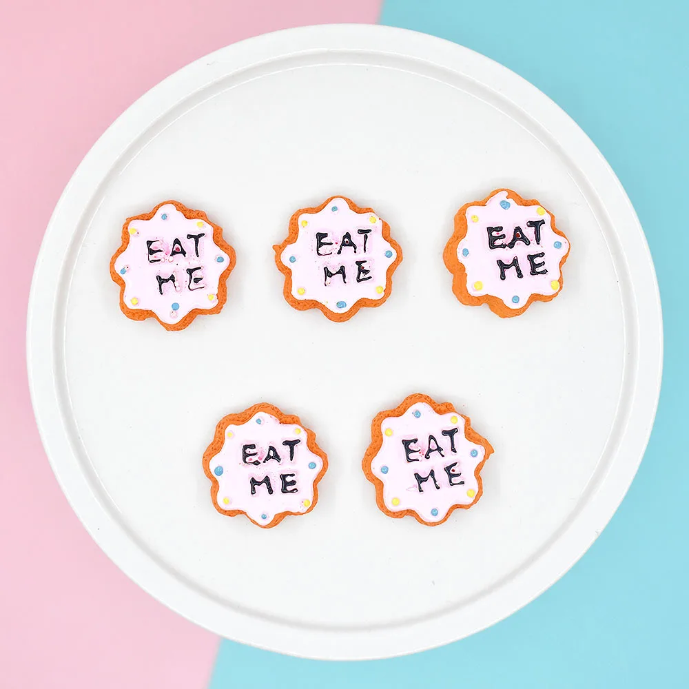 10 шт. Смола Съешь меня, милое Бисквитное печенье, подвеска с плоским основанием, кабошон, украшения, миниатюры, скрапбукинг, аксессуары «сделай сам»
