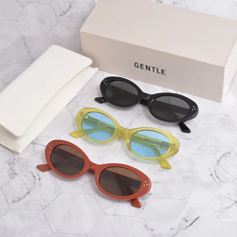 

GENTLE JEANS Luxury Women Men oval Sunglasses MONSTER Polarizing UV400 Lenses Car Driving Sun glasses With Original LOGO