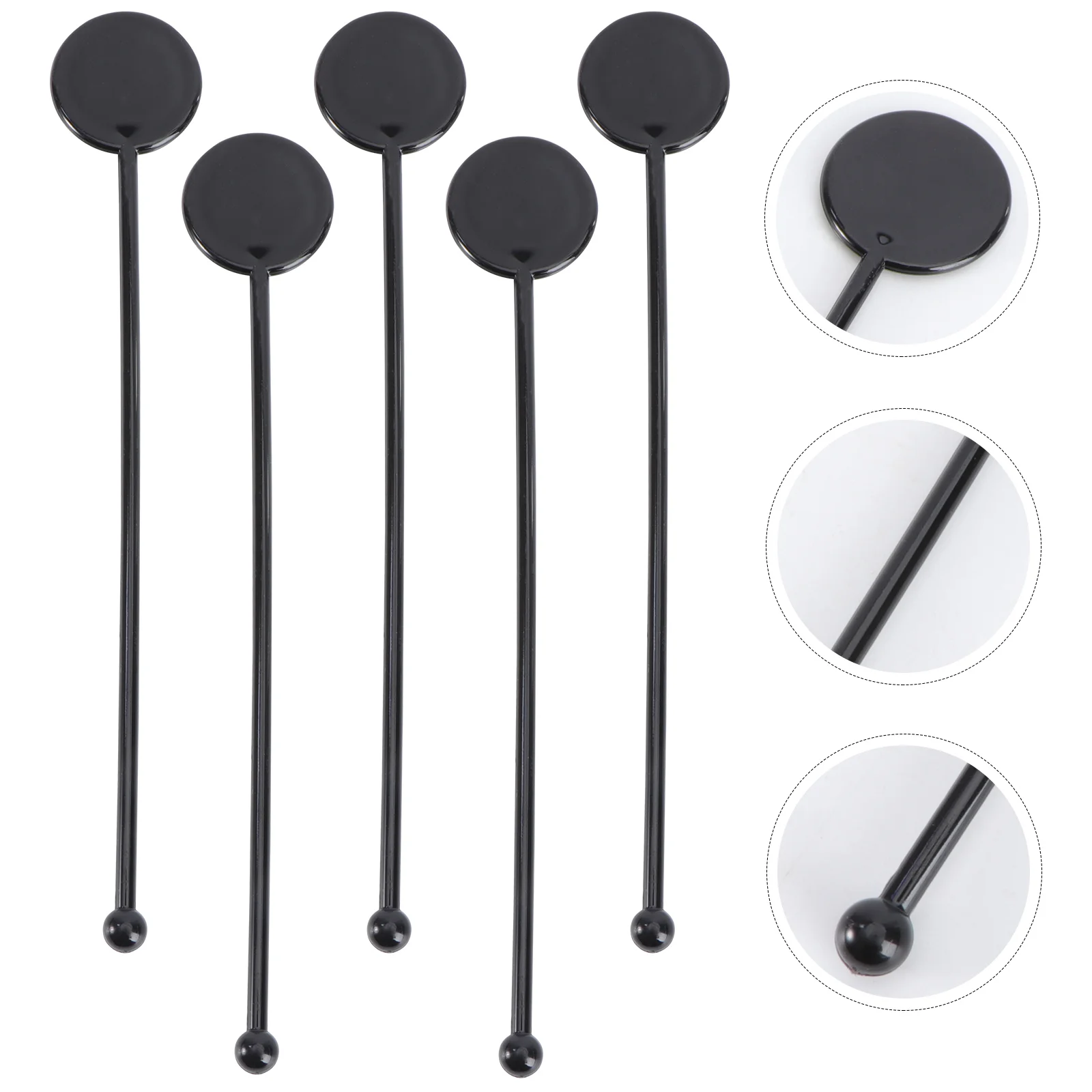 

Sticks Cocktail Stirrers Drink Coffee Stir Swizzle Stick Stirrerstirring Beverage Mixing Drinksrod Bar Black Reusable Rods