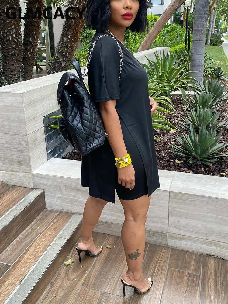 Женские комплекты из 2 предметов с шортами Повседневная футболка коротким