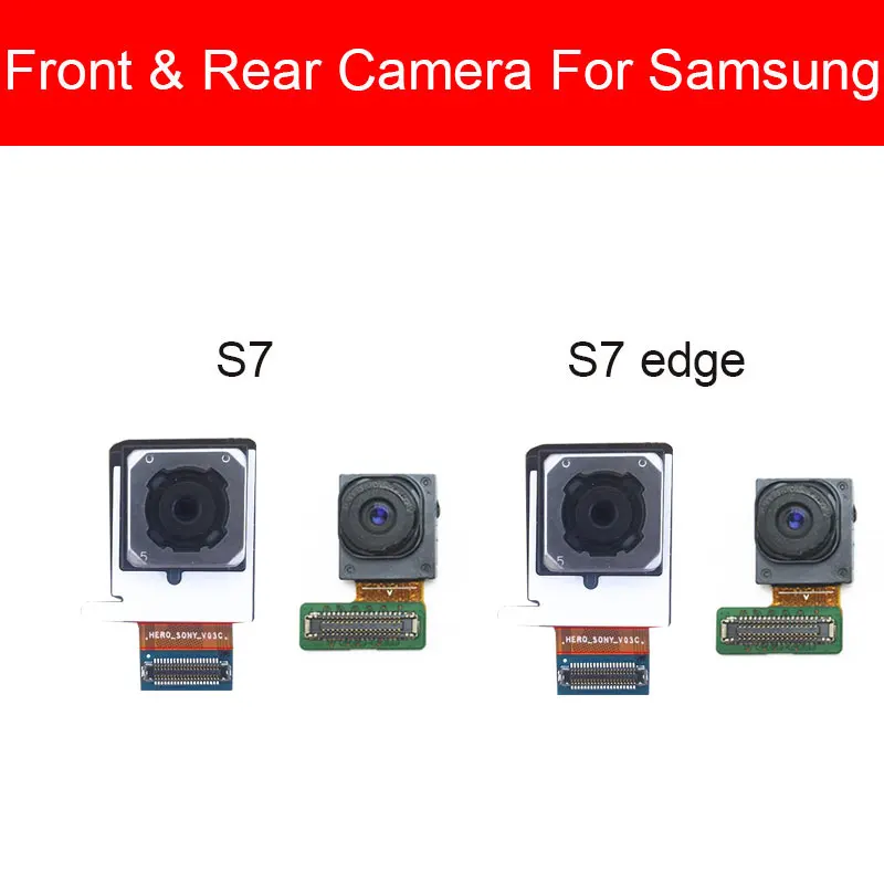 

Маленькая и Большая передняя и задняя камера для Samsung Galaxy S7 S7 Edge G930V G930F G935F G935V Задняя Основная камера, замена кабеля Flexk