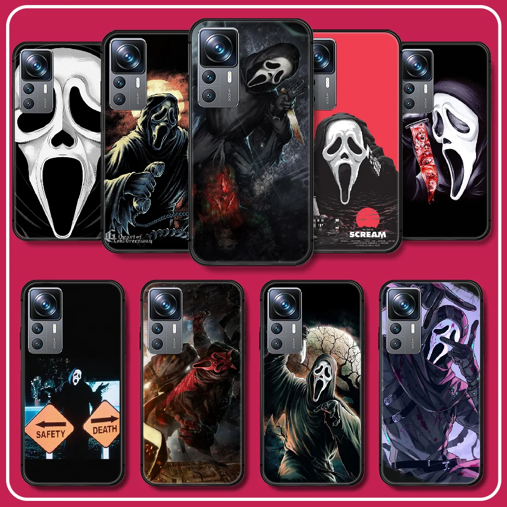 

Scary Ghostface Silicone TPU Phone Case For Xiaomi Mi 11 12 13 S T X M 3 4 5 Pro Lite Ultra Cover Soft Black