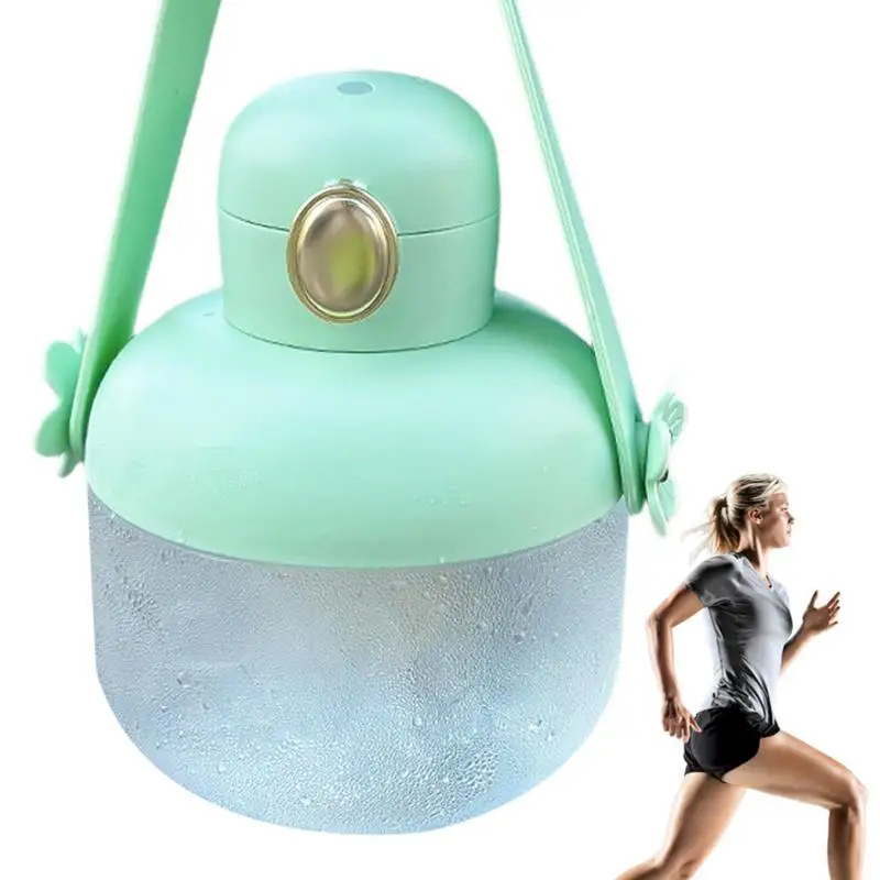 

Cute Water Bottle With Straw Cartoon Water Bottles With Straw 1200ml Summer Separate Tea Compartment Belly Cup With Straw For