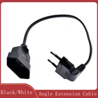 Европейский EU 2-зубчатый Угловой Штекер-гнездо удлинитель питания кабель для ПК компьютера ПК телефон 0,3 м0,6 м *