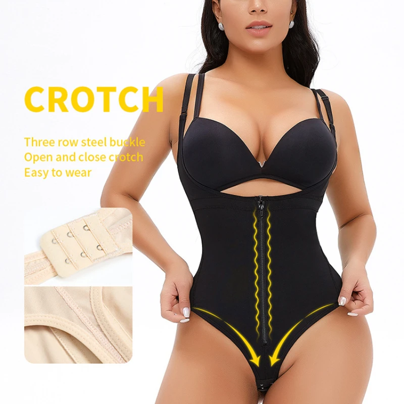 

Women Sexy Erotic Body Lingerie Waist Lifter Plus Size Button Tight Bodysuit Zipper Thong Female Skims Corset Slimming Shapewear