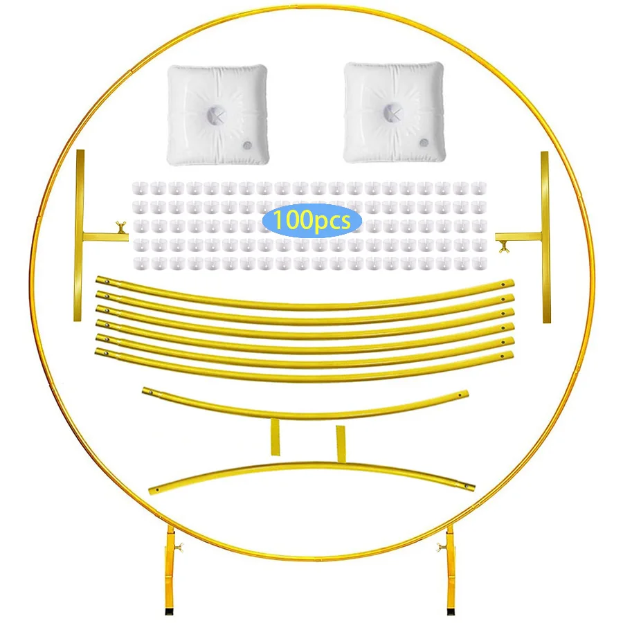 

Round Metal Iron Arch Wedding Backdrop stand Wedding Arch Birthday Party Decor Artificial Flower balloon Stand Shelf Door Arch