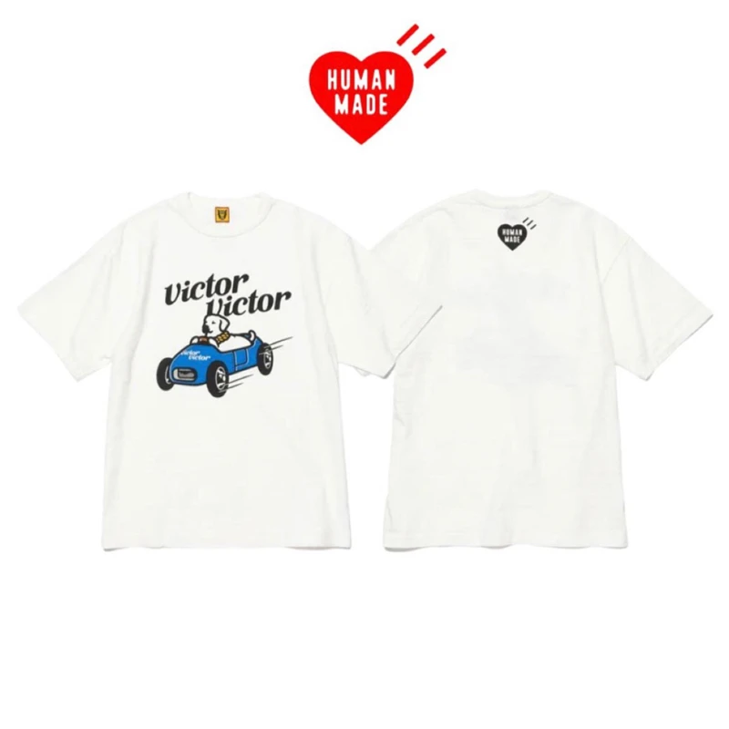 

New Fasion Cartoon Dog Print Human Made Bus Print T-shirts Men Women T Shirt Tees Hip Hop Clothes