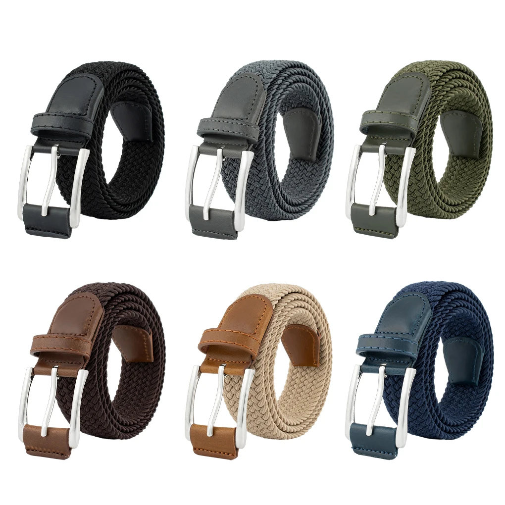 

2/3 versatilityAnd Fashionable Mens Leather Belt With Alloy Buckle Breathable Nylon Braided Belts