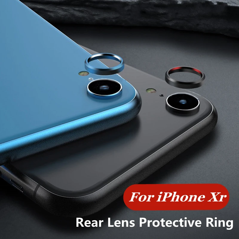 

Чехол-бампер с круглым кольцом для Iphone XR, защитное кольцо для заднего объектива из алюминиевого сплава, металлическая защита для экрана зад...