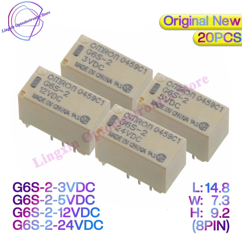 

Реле реле сигнала OMRON G6S-2 DC3V/DC5V/12V/24V, 20 шт.