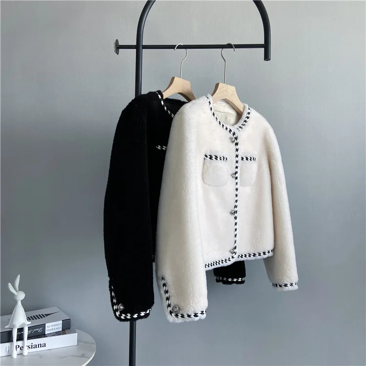 Fur Womens Real Coat Jackets 2023 New Winter Fashion Lamb Fur Coats Elegant Casual Warm Solid Soft Women Clothing Tops F23