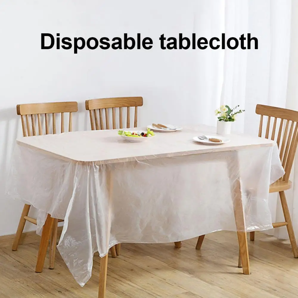 

1 Roll Household PE Disposable Tablecloth Film Thicken Dining Table Cover Cloth