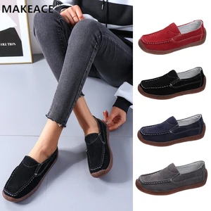 Spring Womens Shoes Fashion Suede Thick Bottom Set Feet Comfortable Breathable Casual Sports Shoes 43 Yards Walking Shoes