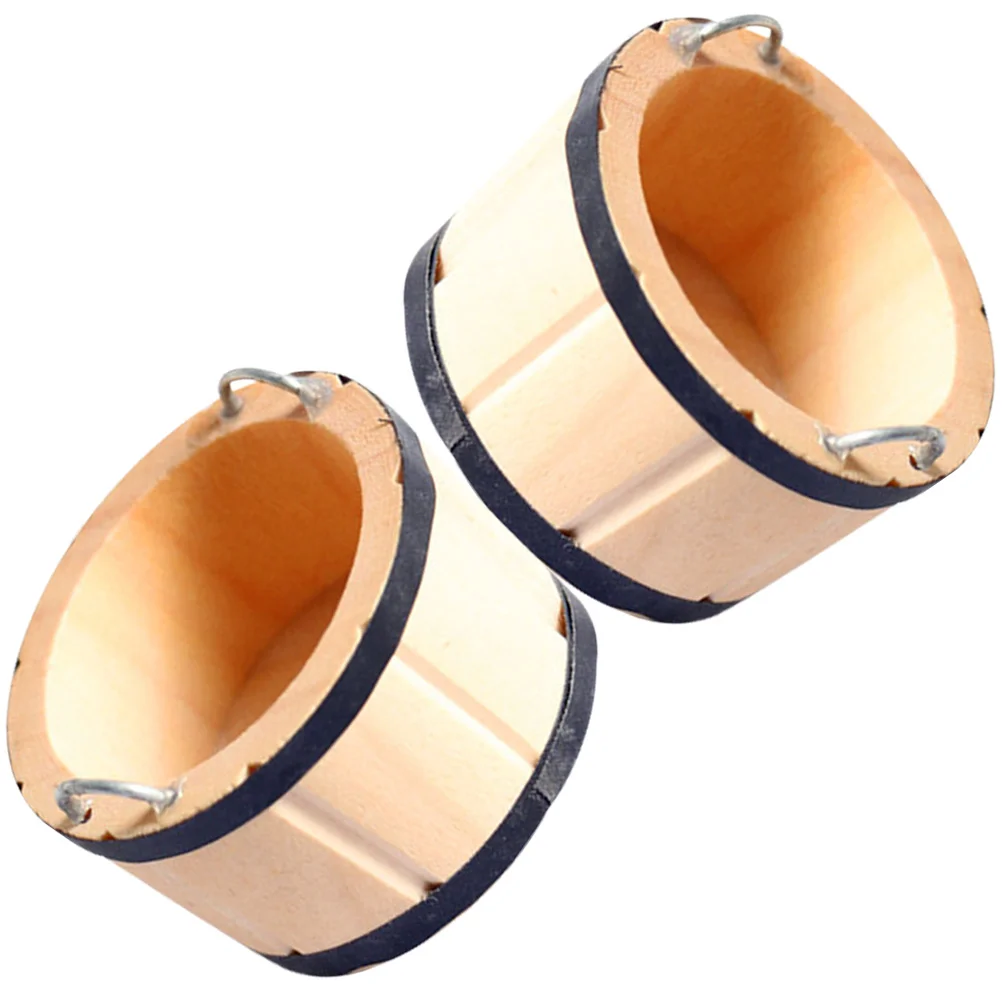 

2Pcs Artificial Buckets Fake Buckets Miniature Buckets Miniature Gardening Toy Miniature Gardening Accessory