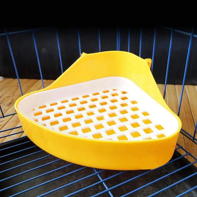 

2X Rabbit Toilet Litter Tray,Small Animal Toilet Corner Potty, Pet Litter Trays Corner For Rabbit, Hamster (Blue)