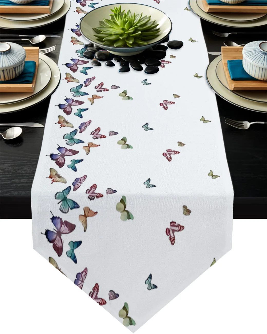 

Красочные бабочки Pring настольная дорожка Роскошная свадебная фотография праздничный кухонный обеденный стол декоративная подстилка
