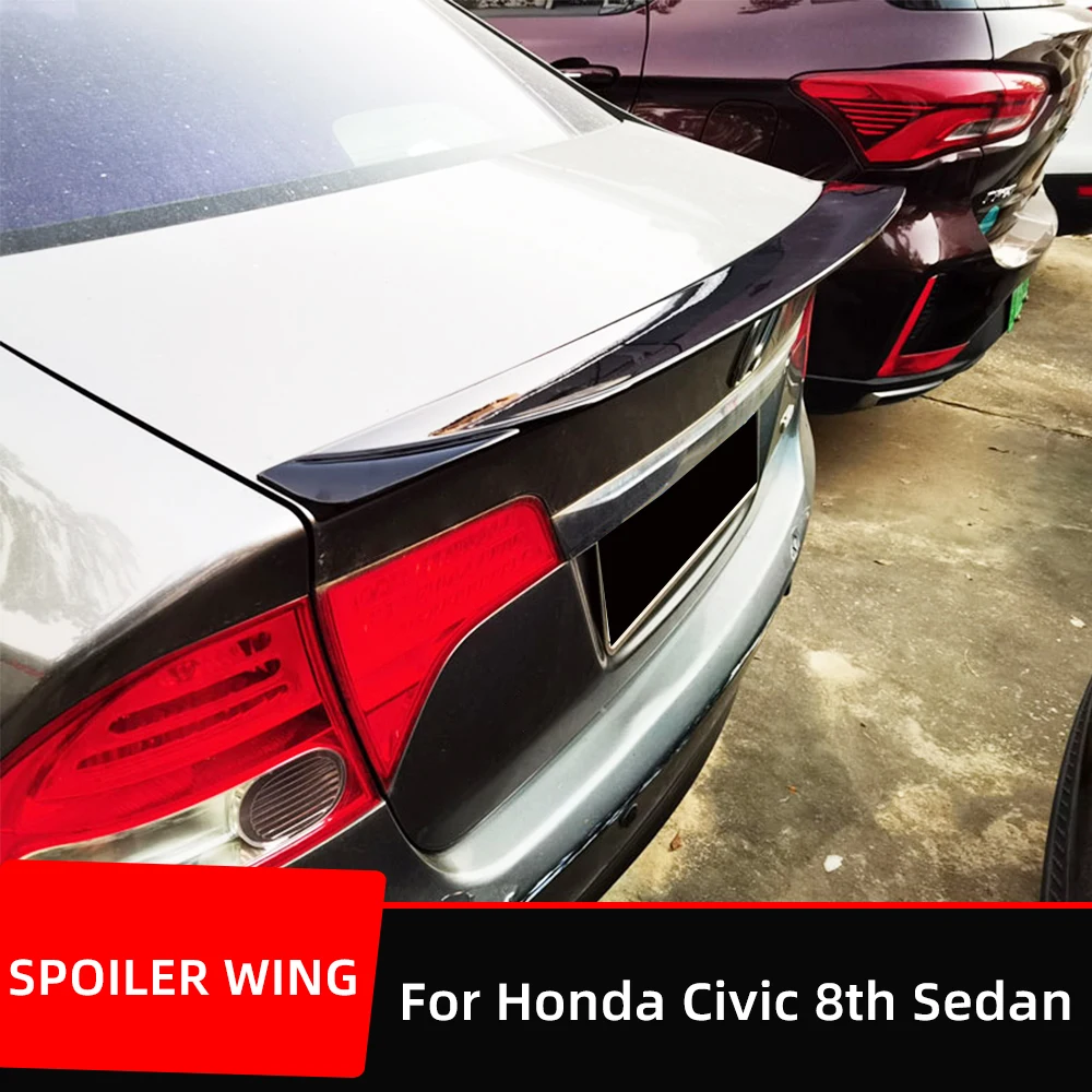 

Для Honda Civic 2005 06 07 08 09 10 11 крышка багажника автомобильный спойлер Крылья Ducktail сплиттер ABS Экстерьер тюнинг аксессуары Запчасти